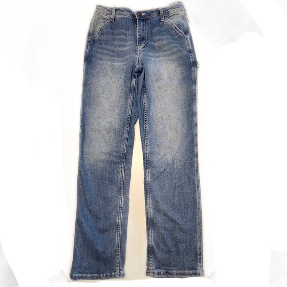 Banjara High Rise Straight Leg Cargo Jeans, Medium Blue Wash, 5/26 - Picture 3 of 7